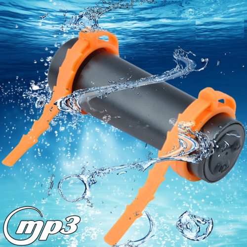 8GB USB Rechargeable Swimming Sport IPX8 Waterproof MP3 Player with FM Stereo (Black) - Click Image to Close